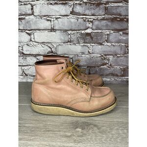 Red Wing 3387 Rose Pink Leather Lace Up Work Boots Women's Sz 8M US/38.5EU USA